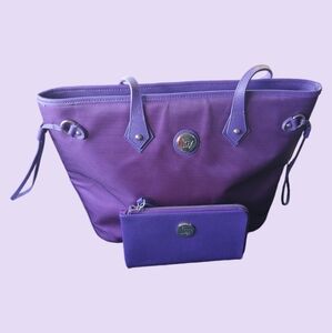 Purple JOY Tuff-Tech collection, Travel Tote & Wristlet/Wallet, RFID Protection